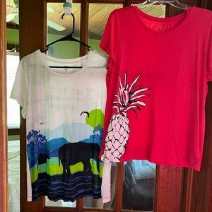 Crown and ivy two short sleeve shirts